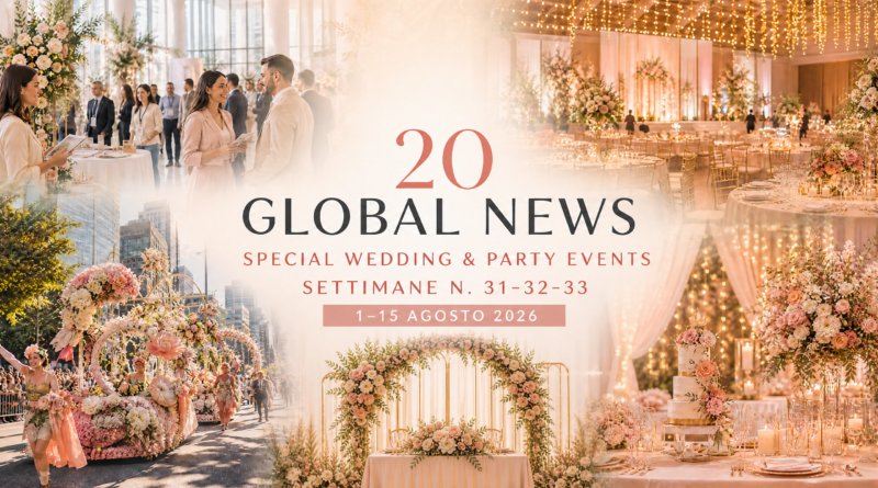 Banner 20 Global News Special Wedding and Party Events 1–15 agosto 2026